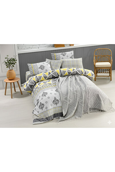 Sudemhome Cotton Double Jacquard Bed Sheet and Blanket Set