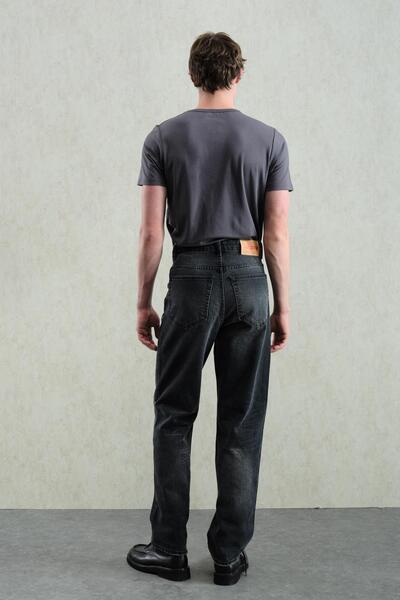 GIESTO Regular Fit Black Jeans with Laser Effect