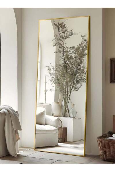 Taimi Large Mirror With Elegant Design 160x50 Cm-full Length Mirror With Gold...