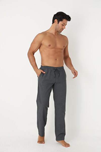 Cotpark Men's Cotton Pocket Plaid Elastic Waist Pajama Bottoms 605