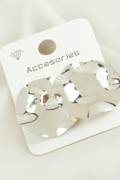 ZERO LAND Lvsqvr Round Trend Metal (153644) Earrings-Silver Color