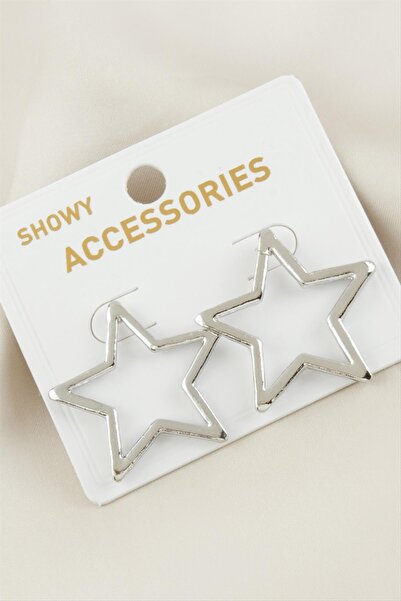 ZERO LAND Lvsqvr Star New Season Metal (151458) Earrings-Silver Color
