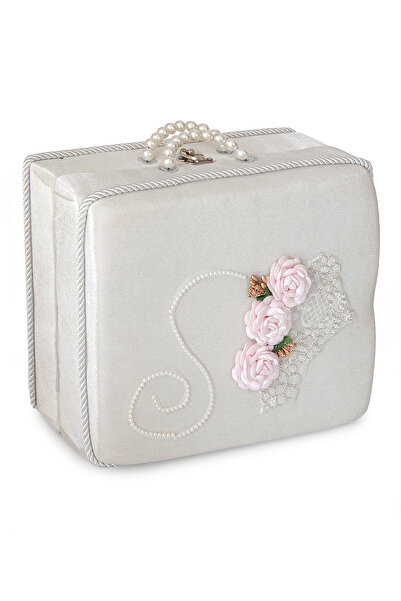 ihvan online Kadife Süngerli Güllü Dantelli Çeyizlik Bohça Sandığı