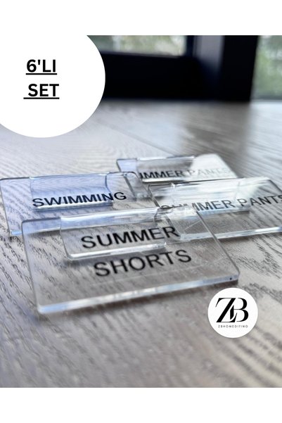 zb homediting 6'li Set Pleksi Şeffaf Etiketlik