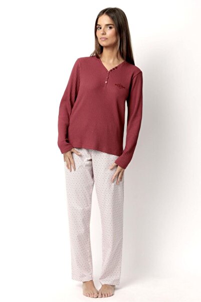 AYYILDIZ 63347 Bordo Pijama Takımı