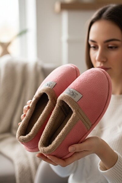 Modafırsat Γυναικείες μπότες εσωτερικού χώρου από βελούδινο μαλακό υλικό με μαλακή σόλα