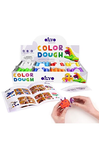OKTO Set de pastă de modelat colorată, 96 de piese, 8 culori