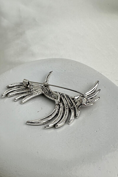 Modex Renkli Taş Detaylı Zarif Anka Kuşu Broş (7cm)