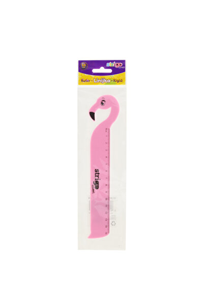 Strigo Flamingo plastic ruler, 15 cm SSC360
