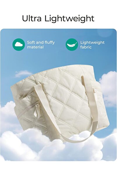 BAGSMART Tote Bag for Women, Quilted Puffer Tote with Zipper