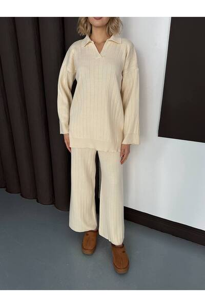 MIZUKI Knitwear Polo Neck Set