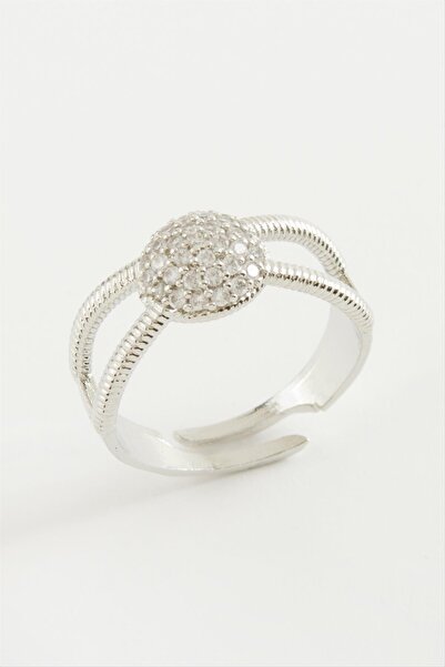 ZERO LAND Lvsqvr Round Stone (95734) Ring-Silver Color