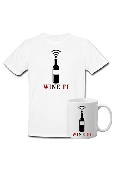 T&M Personalizare Set personalizat tricou + cană - "Wine Fi", alb, mărimea M ...