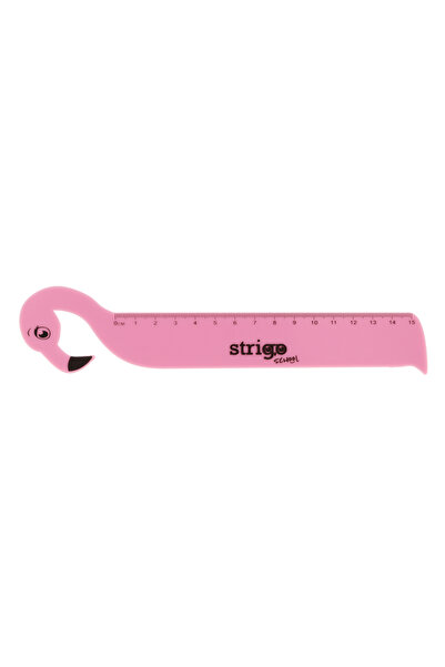 Strigo Flamingo plastic ruler, 15 cm SSC360