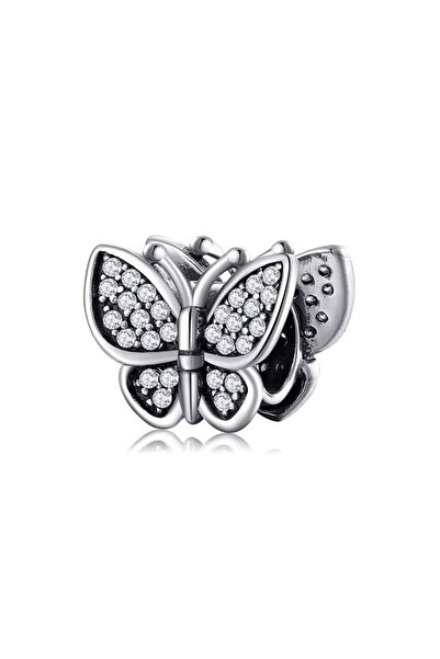 delis 925 silver charm/talisman, JW1643, butterfly pattern, rhodium plated