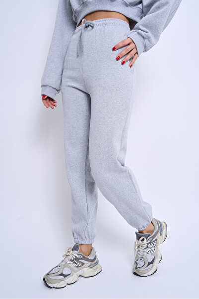 ARTUAL Women's Three Thread Cotton Inside Sh Fleece-Lined Tracksuit Set Crew Neck Crop Sports Tracksuit Set