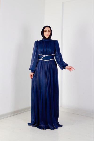 AbiyeSultan Kadın Tesettür Abiye - Hülya Taşlı Abiye - Mint Yeşili Abiye - Sa...