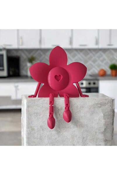 Teber Kalıp 3D Baskı Çiçek Figürlü Dekoratif Oturan Obje