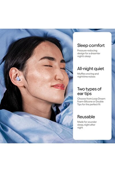 Loop Dream Silicone/Memory Foam Earplugs for Sleep, 27 dB (SNR)