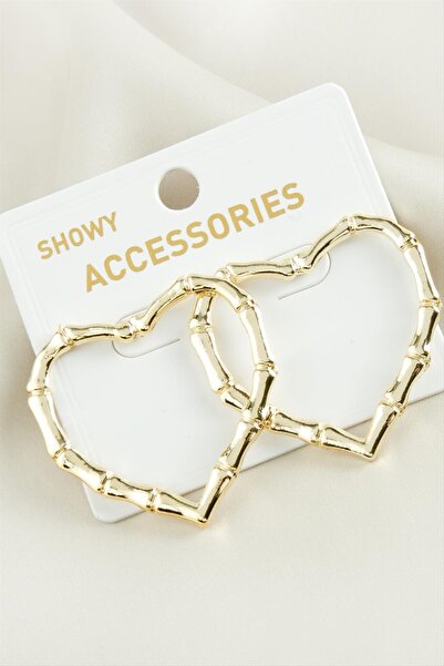 ZERO LAND Lvsqvr Heart Trend (152026) Metal Earrings-Yellow