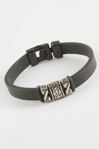 ZERO LAND سوار من الجلد الصناعي عالي الجودة بنمط البلاط LVSQVR (151938)-أسود