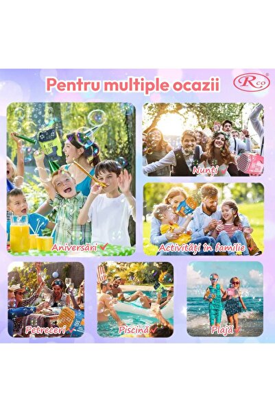 RCO Pistol automat de facut baloane, cu 2 capete interschimbabile 132 / 73 orificii, Bubble Rocket, Blue