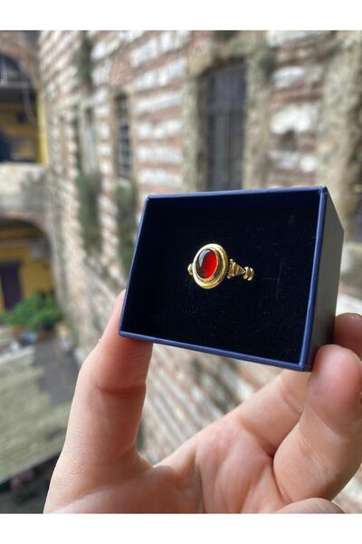 By Atölye Doğal Akik Taşlı Gümüş Yüzük