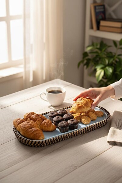 Home Inn Home Textile Πιάτο παρουσίασης Μονό Μελαμίνη – Εμφάνιση Ψάθινου Μετα...