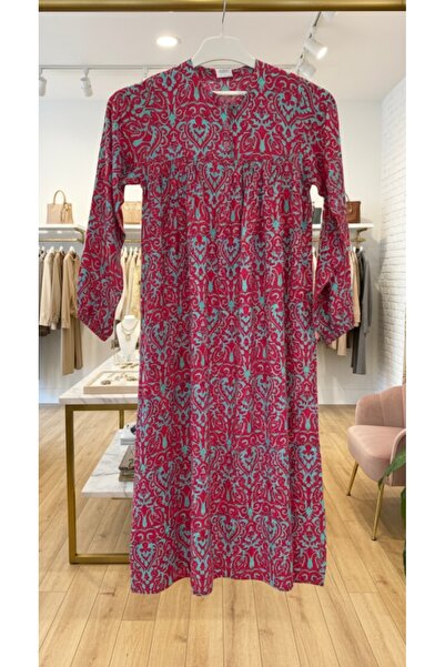 fariza tekstil Παιδικό φόρεμα από βισκόζη με ρόμπα