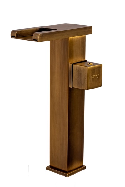 Trendy's TRENDY S Basin Faucet, Deck-mounted Waterfall Type with LED, Antique Bronze