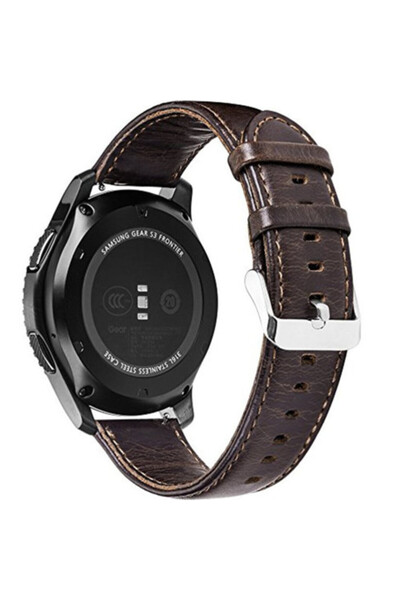 iUni Smartwatch leather strap Samsung Galaxy Watch 4 Classic, Gear S2, 20 mm Vintage Dark Coffee