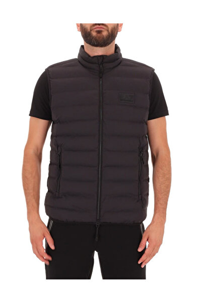 EA7 Men's Sleeveless Mock Neck Inflatable Zipper Closure Black1 Vest 7m000683 Af15953-Uc001