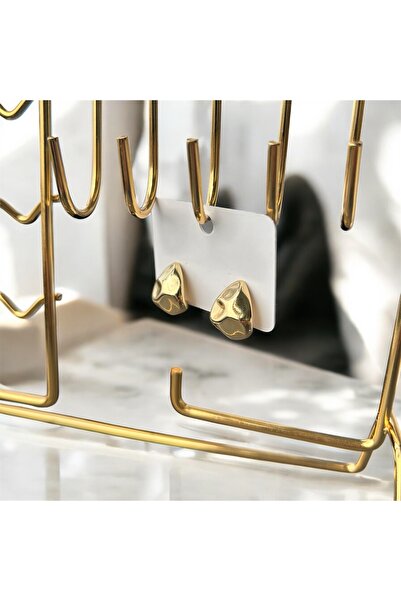 Birth of Venus VIP Özel Seri Tasarım Geometrik Şekilli Çelik Gold Küpe