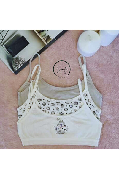 Koza soft Sandy 3-Pack Cotton Flexible Padless Bustier First Children's Bra