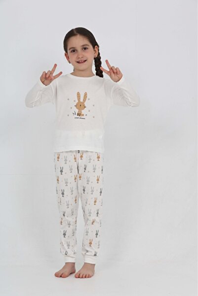 Toontoy Girl's Rabbit Printed Pajama Set