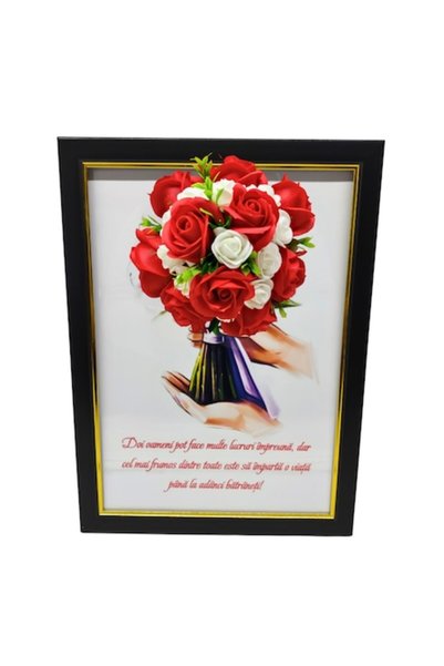 T&M Personalizare Tablou înrămat A4 (30x21 cm) - „Doi oameni pot face multe l...