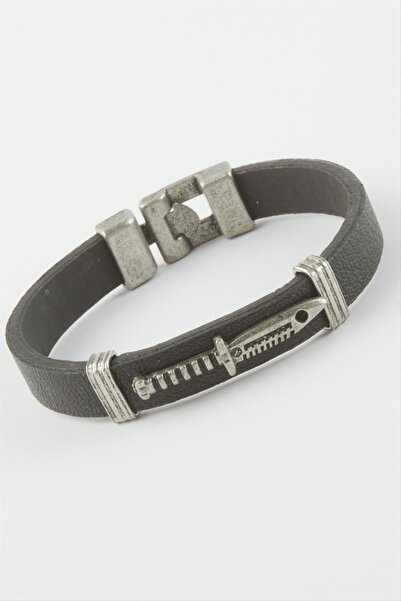 ZERO LAND Lvsqvr Dagger Faux (153304) Leather Bracelet-Black