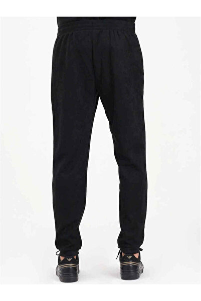 EA7 Men's Regular Fit Waist and Leg Elasticated Logo Label Black Sweatpants 7m000676 Af16718-Uc0