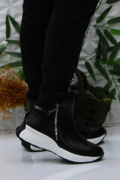 M.P. Kışlık Suya Dayanıklı Bağcıklı Kadın Bot Siyah