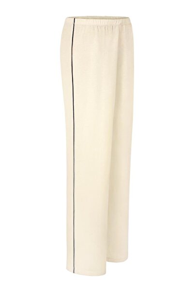 Jaya Modal Biyeli Uzun Kollu Pijama Takımı / Krem