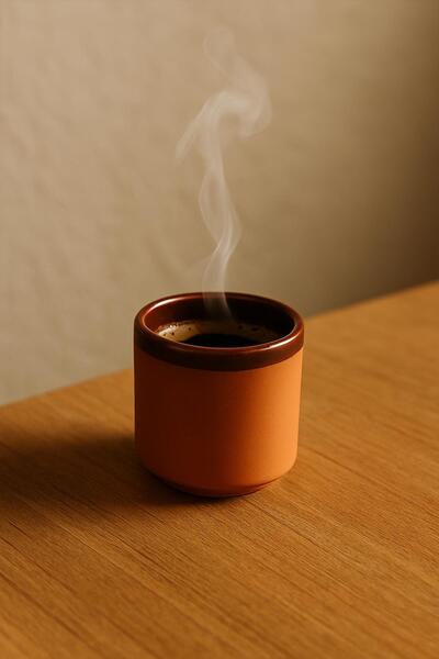 uğurlu dükkan Small pottery espresso cup - brown