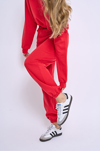 ARTUAL Women's Three Thread Cotton Inside Sh Fleece-Lined Tracksuit Set Crew Neck Crop Sports Tracksuit Set