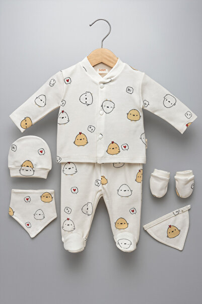 Selvira 5 Piece Newborn Baby Set |   Cotton Hospital Discharge Set |   Unisex