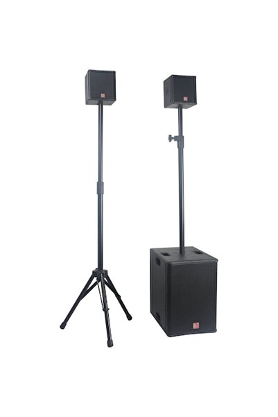 BST Set de boxe active profesionale, 560W RMS, Subwoofer și 2 sateliți, Supor...