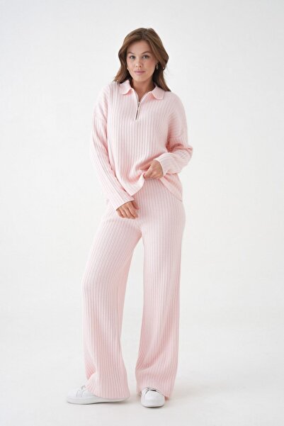 Miss Allos سترة تريكو نسائية بتفاصيل سحاب نصفي من الأمام