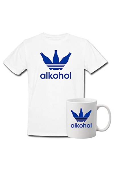 T&M Personalizare Set personalizat tricou + cană - design „Alcool”, alb, M IN...