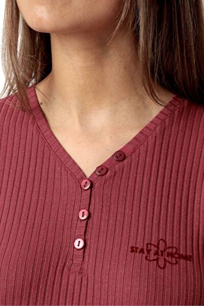 AYYILDIZ 63347 Bordo Pijama Takımı