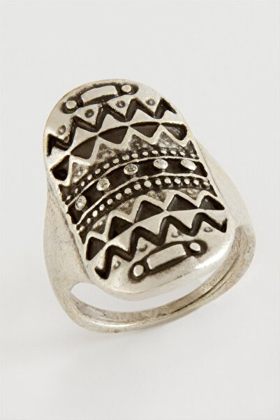 ZERO LAND Lvsqvr Ottoman Embroidered Metal (84856) Ring-Silver Color