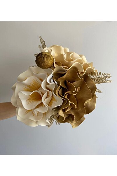 nesshomeeart Dekoratif Lüks Lateks Çiçek 3 Adet (Vazo Hariç)