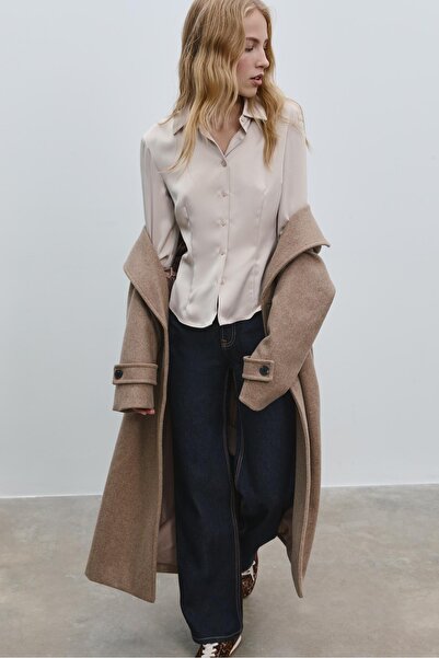 Stradivarius Fitted satin shirt